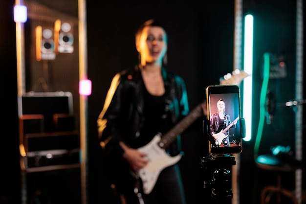 A screenshot from a YouTube interview with a rock musician, showing the visual elements and interactive features that enhance the viewer experience.