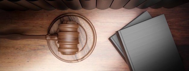 A gavel resting on a stack of legal documents, symbolizing potential lawsuits and legal battles stemming from the documentary's revelations. The scene is set in a dimly lit courtroom, adding to the atmosphere of seriousness and gravitas.