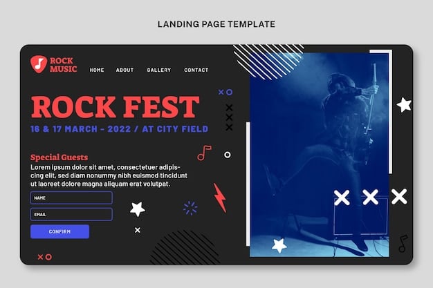 A screenshot of the Rock Fest official website, showing the announcement of the 2025 headliners and the countdown timer for the ticket sale launch. The website design is bold and rock-themed, with clear call-to-action buttons for purchasing tickets.